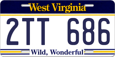 WV license plate 2TT686