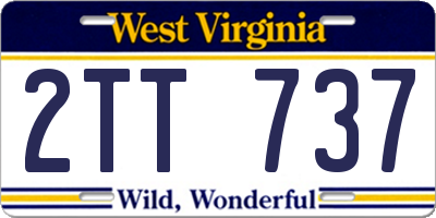 WV license plate 2TT737