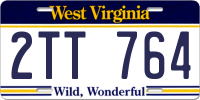 WV license plate 2TT764