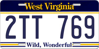 WV license plate 2TT769