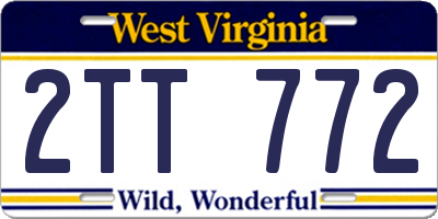 WV license plate 2TT772
