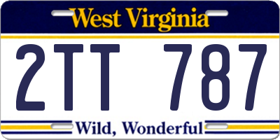 WV license plate 2TT787
