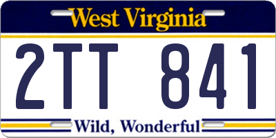 WV license plate 2TT841