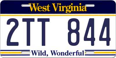 WV license plate 2TT844