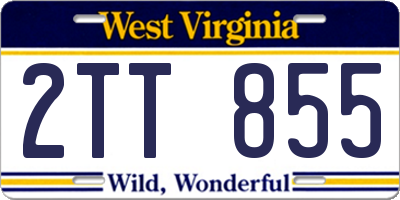 WV license plate 2TT855