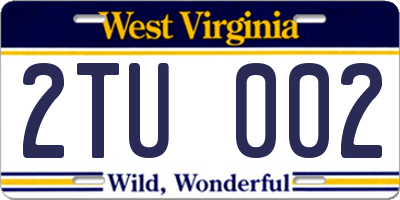 WV license plate 2TU002