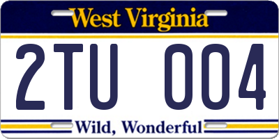 WV license plate 2TU004