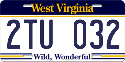 WV license plate 2TU032