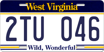 WV license plate 2TU046