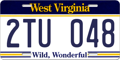 WV license plate 2TU048