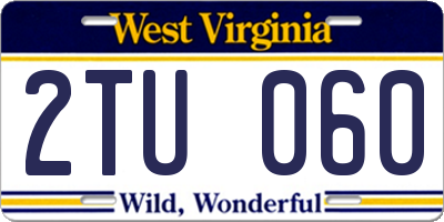 WV license plate 2TU060