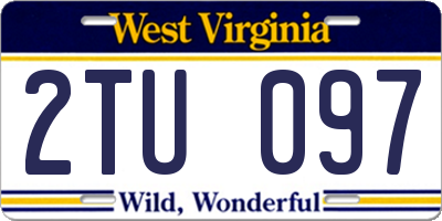 WV license plate 2TU097