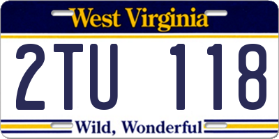 WV license plate 2TU118