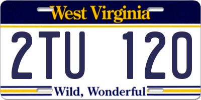 WV license plate 2TU120