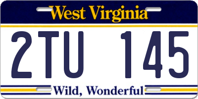 WV license plate 2TU145