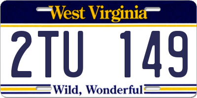 WV license plate 2TU149
