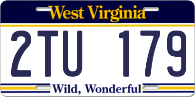 WV license plate 2TU179