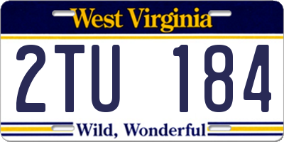 WV license plate 2TU184