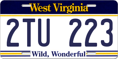 WV license plate 2TU223