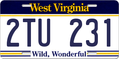 WV license plate 2TU231