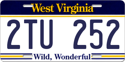 WV license plate 2TU252