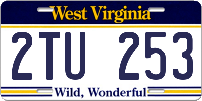 WV license plate 2TU253
