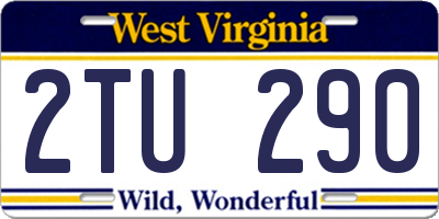 WV license plate 2TU290