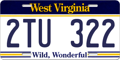 WV license plate 2TU322