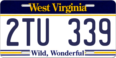 WV license plate 2TU339
