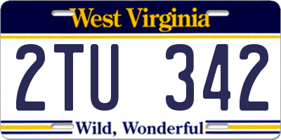 WV license plate 2TU342