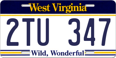 WV license plate 2TU347