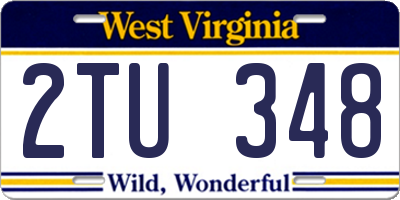 WV license plate 2TU348