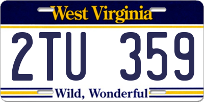 WV license plate 2TU359