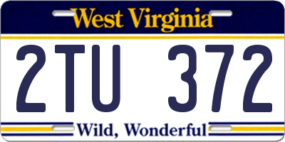 WV license plate 2TU372