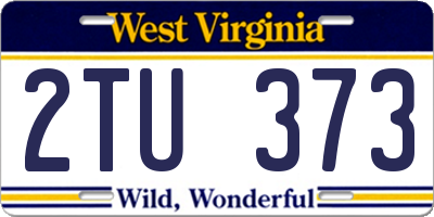 WV license plate 2TU373