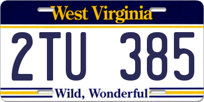 WV license plate 2TU385