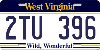 WV license plate 2TU396