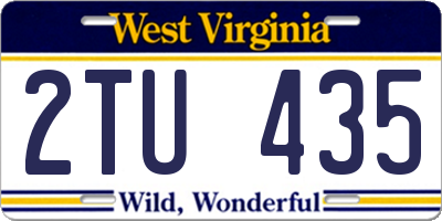 WV license plate 2TU435