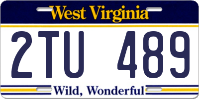 WV license plate 2TU489