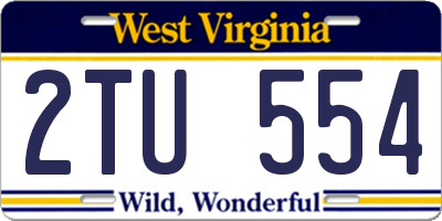 WV license plate 2TU554