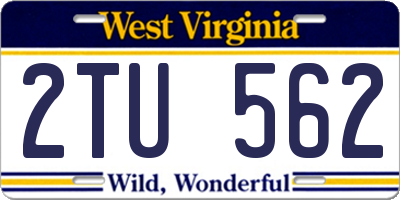 WV license plate 2TU562