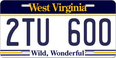 WV license plate 2TU600
