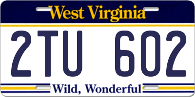 WV license plate 2TU602