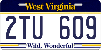 WV license plate 2TU609