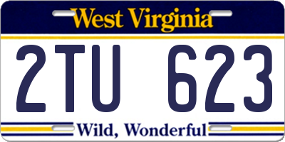 WV license plate 2TU623
