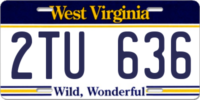 WV license plate 2TU636