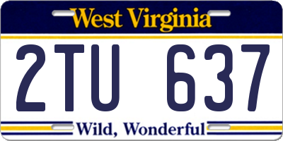 WV license plate 2TU637