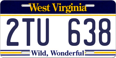 WV license plate 2TU638