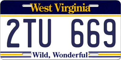 WV license plate 2TU669