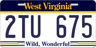 WV license plate 2TU675